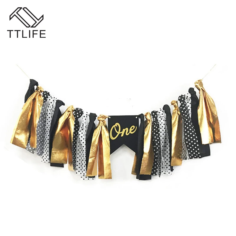 

TTLIFE Birthday Banner Baby Dining Chair Pull Flag Party Decoration Supplies Personality Layout Flag Tassel Flag