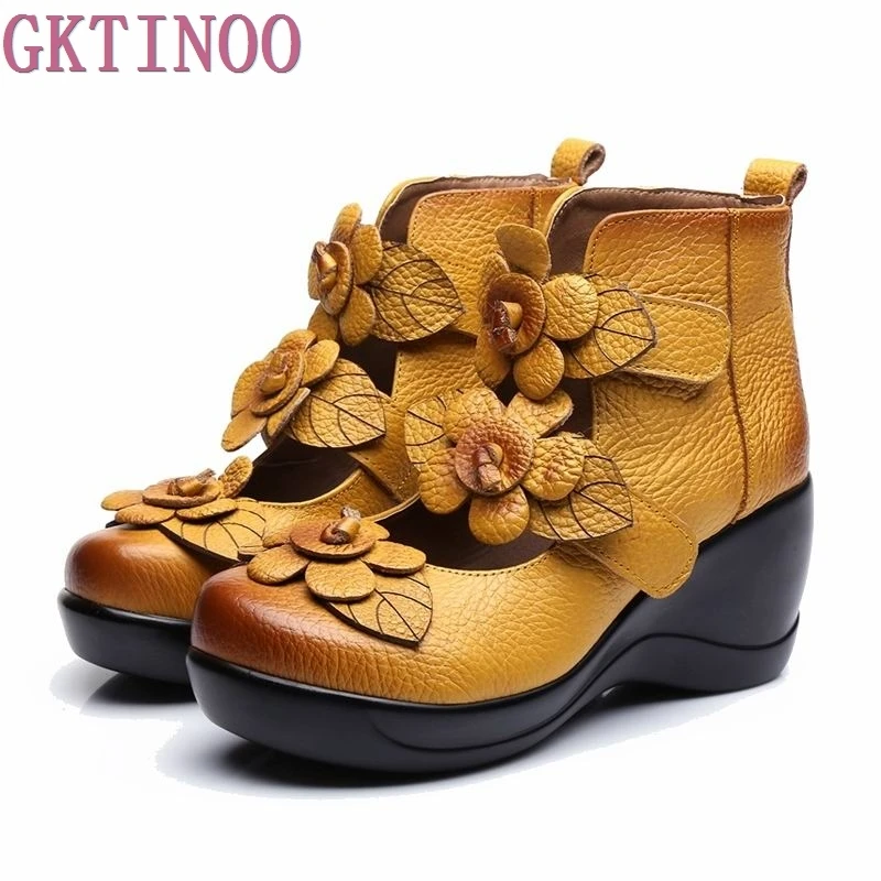 platform round toe pumps