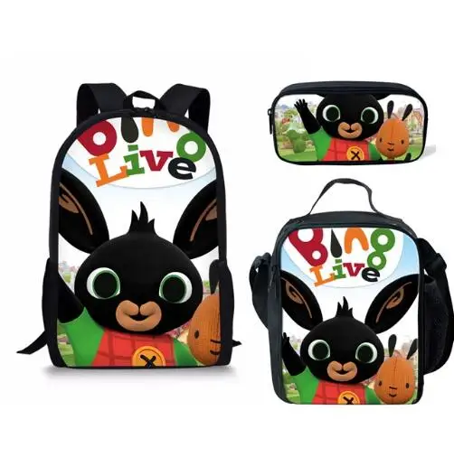 Сумка Mochila для мальчиков девочек мультфильм Bing кролик ортопедический большой путешествия ноутбук набор рюкзаков плечевая сумка школьный портфель
