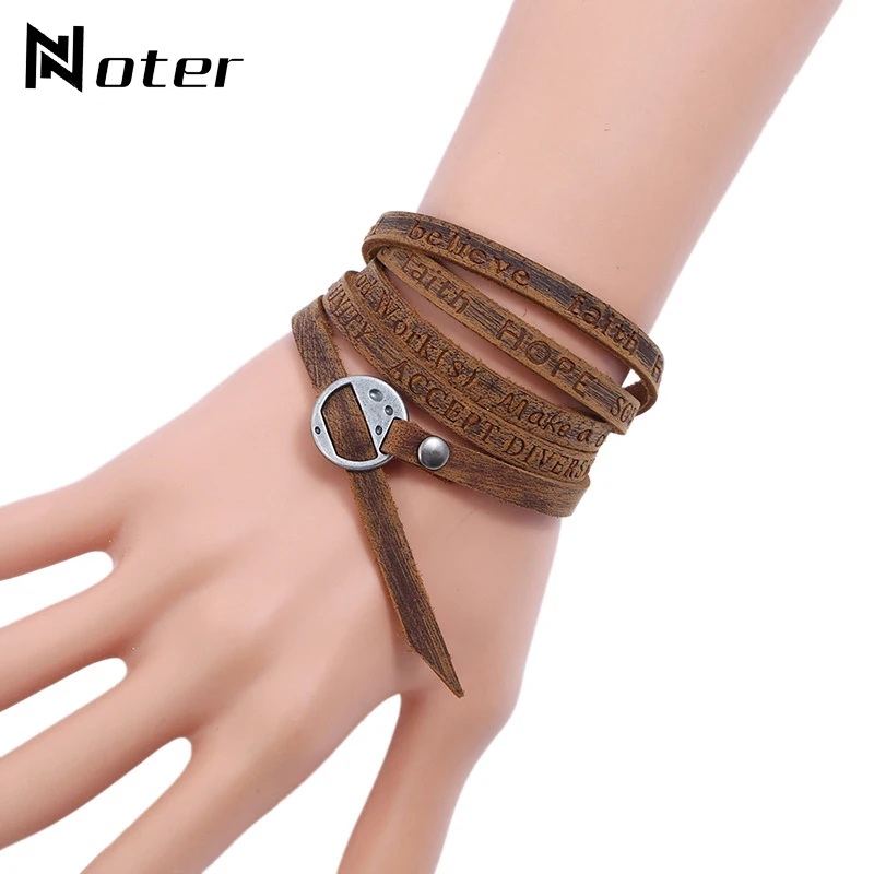 

New Fashion Men bracelet Leather Minimalist 3 colors Vintage bracelet Charm Multilayer Wrap Braslet Man Casual Jewelry Armbanden