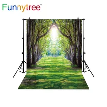 Funnytree backgrounds for photography studio forest spring grass path nature professional backdrop photobooth photocall prop