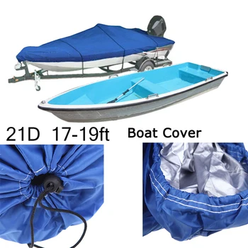 

17ft-19ft 20ft-22ft Heavy Duty 210D Trailerable Boat Cover Waterproof Fishing Ski Bass Speedboat V-shape Blue Grey Boat Cover