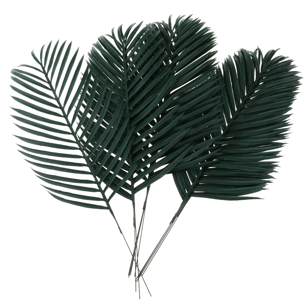 12Pieces Artificial Palm Leaf Cycas Leaves Household Office Decorative Plastic