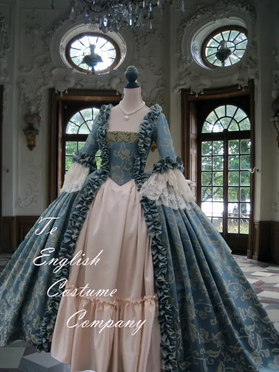 image color Полностью корсетный рококо колоний грузинский 18thc Marie Antoinette день суд платье - Цвет: image color