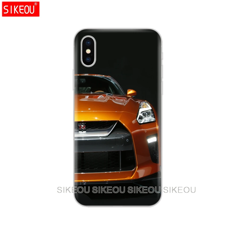 Силиконовый чехол для телефона для Iphone 6X8 7 6s 5 5S SE Plus 10 XR XS Max чехол GTR спортивный автомобильный принт