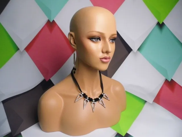 Стекловолоконный реалистичный манекен голова бюст для парика и ювелирных изделий дисплей