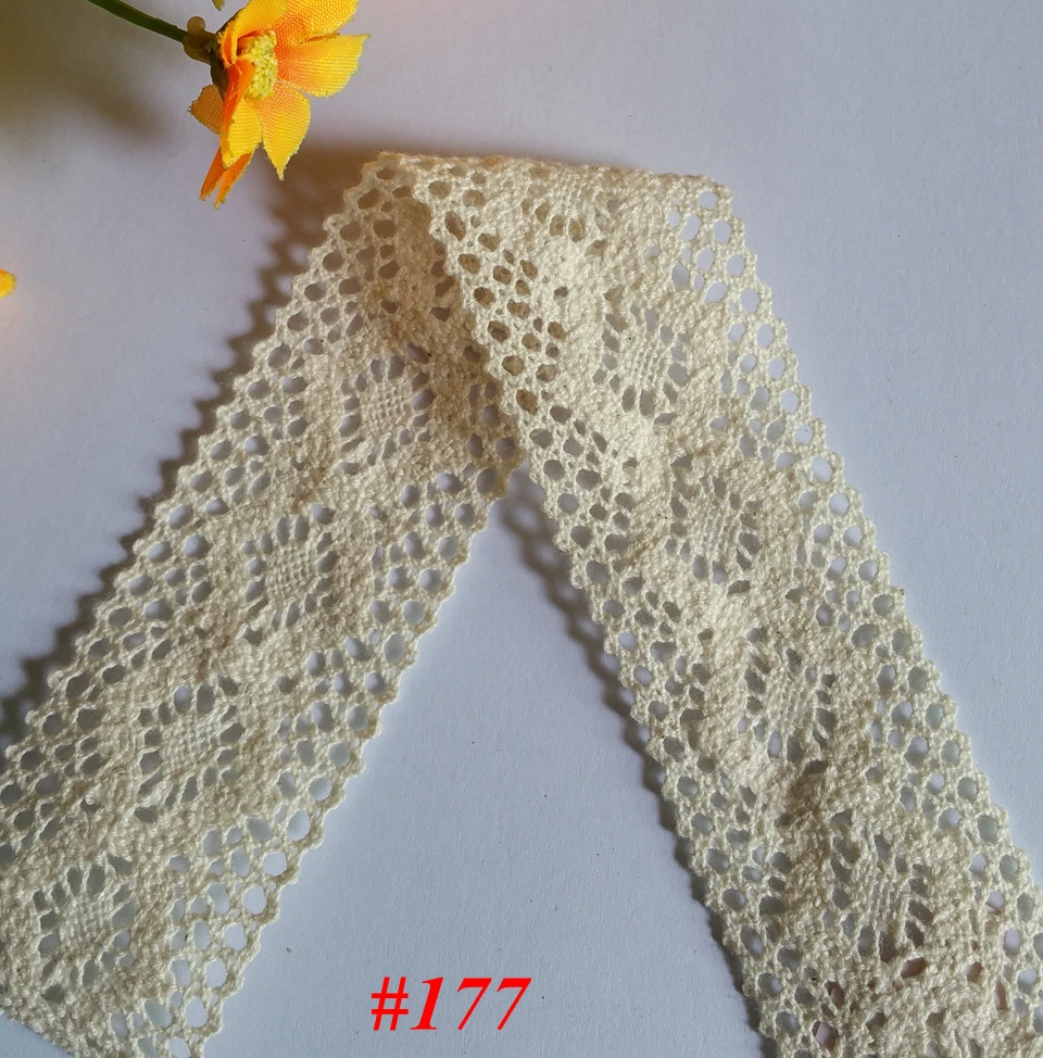 

Apparel Sewing Fabric 15 Yards DIY Ivory Cream Trim Cotton Crocheted Lace Fabric Wedding Decration Handmade Accessories Craft