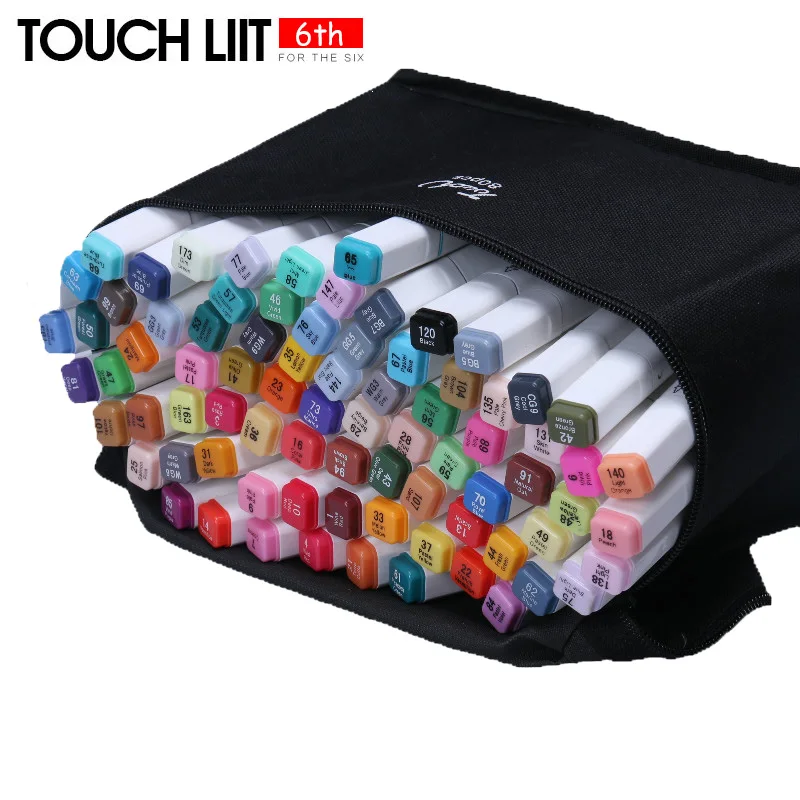 

12pcs/lot Touchliit Six Generation Double Head Alcohol Art Marker Pen Sketch Markers For School Set Artist Manga Painting