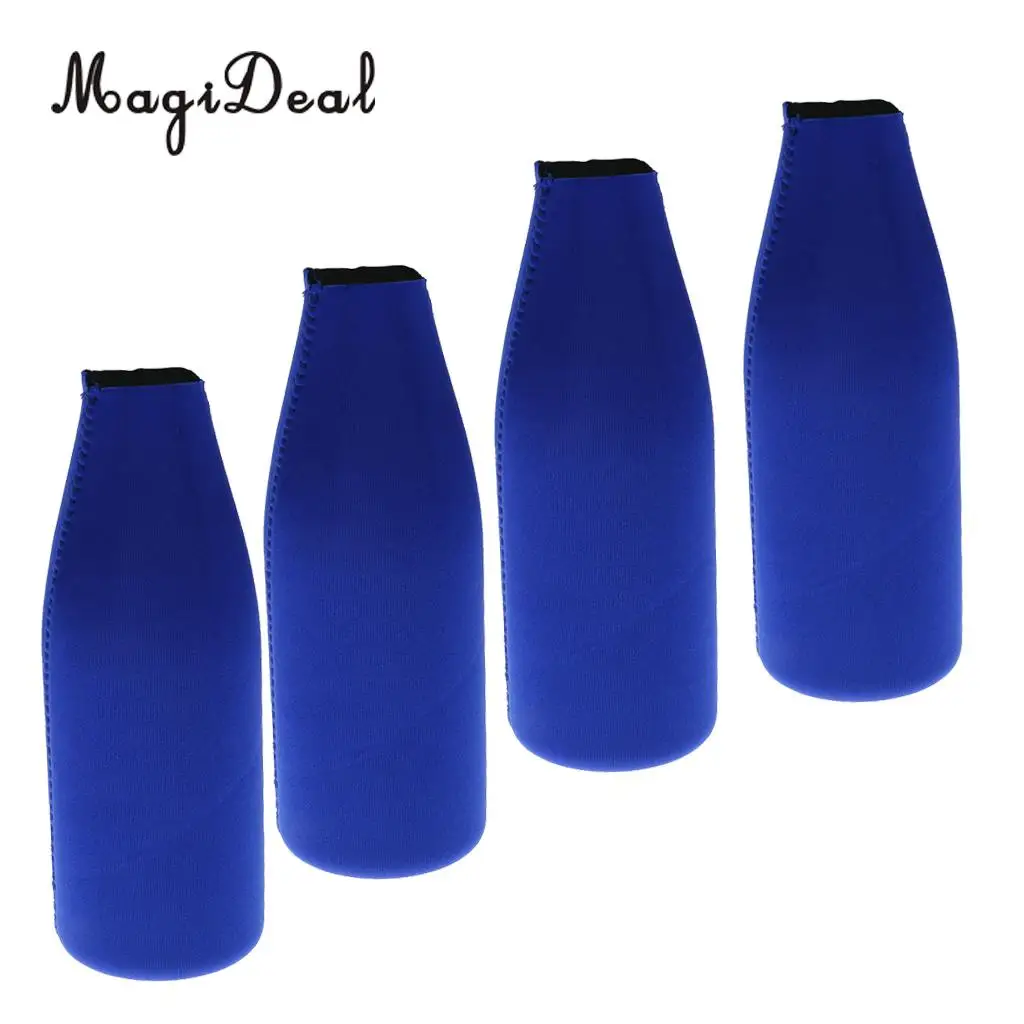 MagiDeal 4pcs/Lot Neoprene Beer Bottle Cooler Beverage Sleeve Holder Hens Night Party Favour Blue