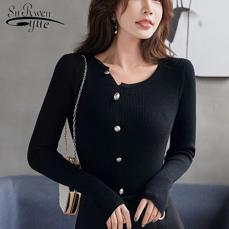 sweaters fashion 2018 women sweater long sleeve winter female clothes slim solid black womens sweater causal sweaters 1664 50