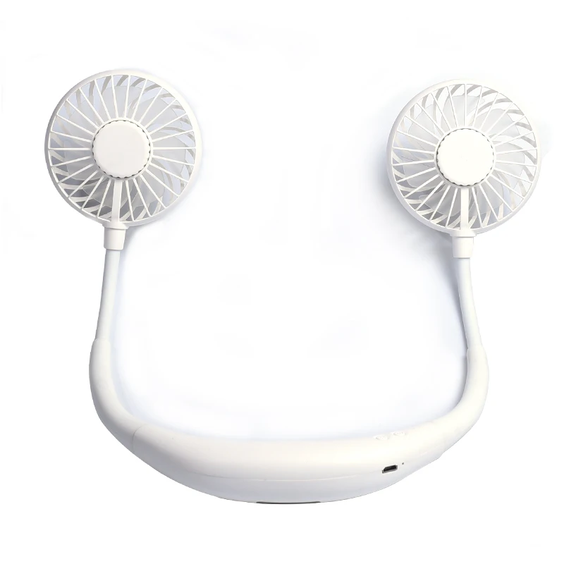 Вентилятор для шеи, обновленное освещение, охладитель для шеи, ароматерапия, светящийся, свободный от руки, вентилятор для шеи, USB Перезаряжаемый, летний, портативный - Цвет: White