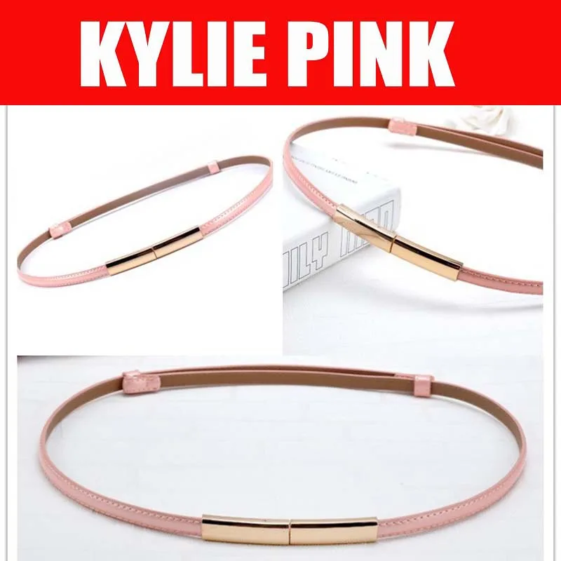 KYLIE PINK новые модные кожаные ремни для женщин и девушек вечерние ремни с металлической пряжкой