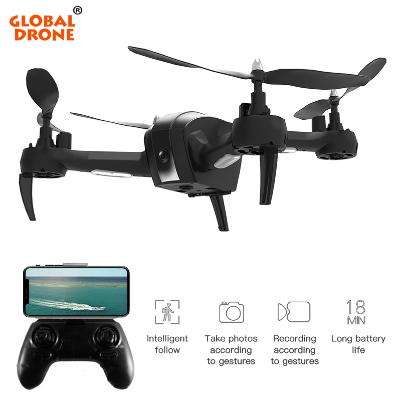 

Global Drone Smart Auto Follow FPV Drones with Camera HD RC Helicopter High Capacity Module Battery Long Time Fly Quadrocopter