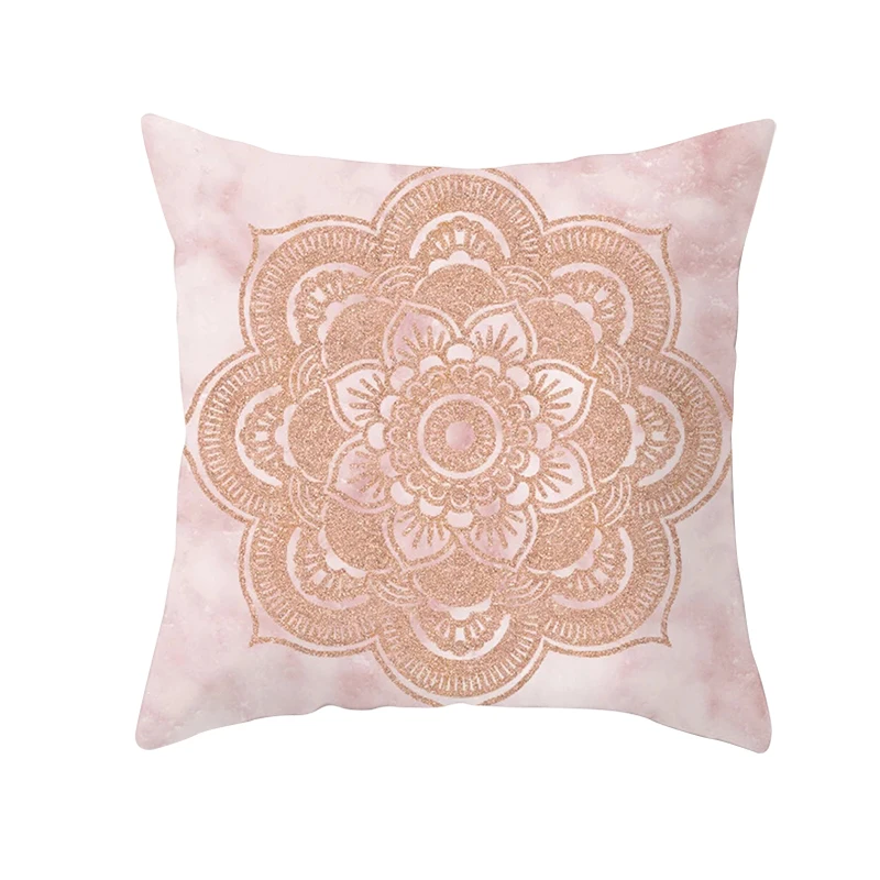 H05 mling 1pcs 45x45cm Geometric Pink Gold Decorative Pillow Peach Skin Sofa Cushion Waist Pillow Cover Decorative Cushion Cover - Цвет: H05