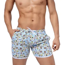 Мужские пикантные с низкой талией для пляжа печатных купальники для малышек повседневное боксер спортивные Maillot De Bain Garcon# YL1