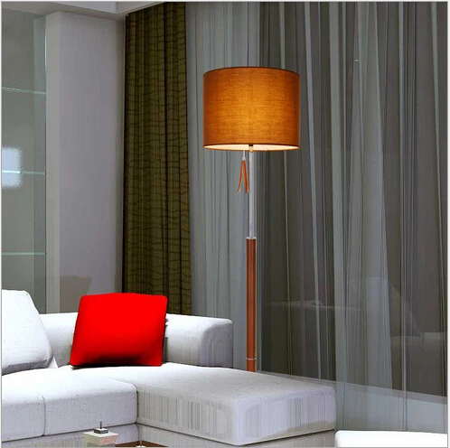 

modern brief cottage fabric lampshade leather base e26 floor lamp living room bedroom guest room bedside lamp AC90-260v DY-1547
