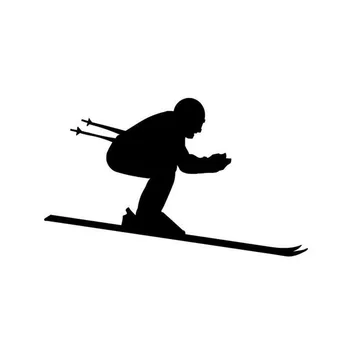 

11.1*6.7CM Outdoor Ski Skateboard Enthusiasts Car Stickers Cartoon Motorcycle Waterproof Vinyl Decals Black/Silver C7-0374