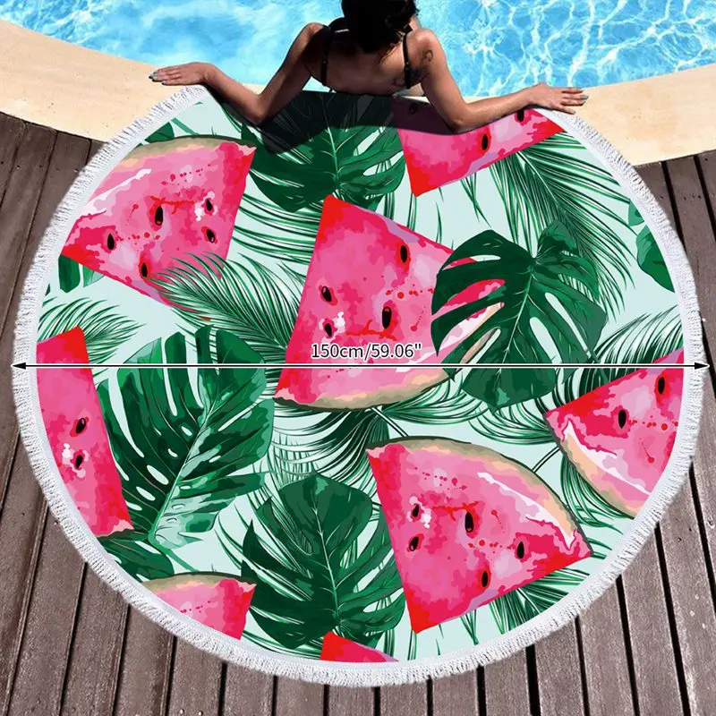 

2019 Beach Towels Yoga Mat Blanket Printed Beach Towel Tapestry Round Yoga Mat Portable Wall Tapestry Picnic Blanket Mat