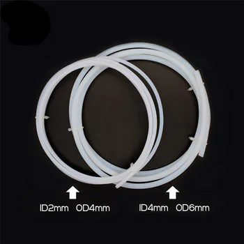 

1M PTFE Tube Teflon PiPe for J-head hotend Bowden Extrude 1.75mm/3.0mm filament ID 2/4mm OD 4/6mm 3D Printer Parts White