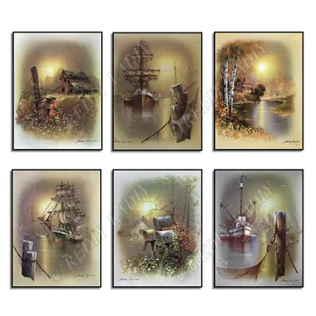 

DIY 5D Diamond Painting Full Square / Round Rhinestones Cross Stitch Crystal Diamond Embroidery Landscape Sunset Mosaic Pattern