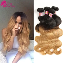 Brazilian Body Wave Human Hair Weave Blonde Bundles Ombre 1b 27 Cheap 4pcs Brazilian Hair Bundles