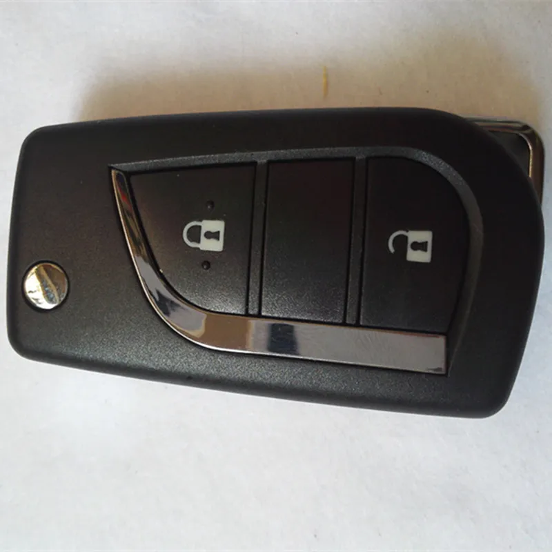 DAKATU 2 кнопки пустой модифицированный откидной складной ключ оболочки для Toyota Camry Corolla Hilux Prado сигнализации брелок чехол