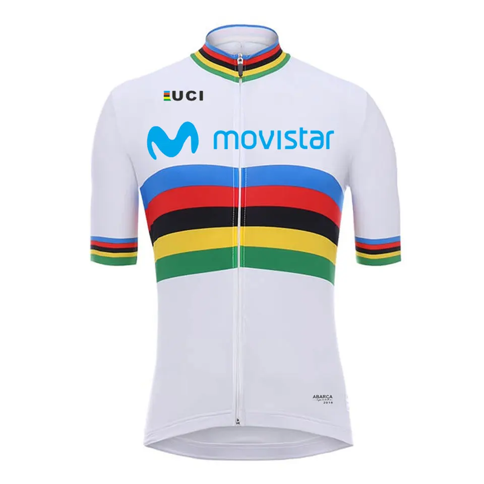 Movistar Men Cycling Jersey Short Sleeve Sets Breathable MTB Bike Cycling Clothing Cycle Sportswear Ropa Ciclismo - Цвет: 7