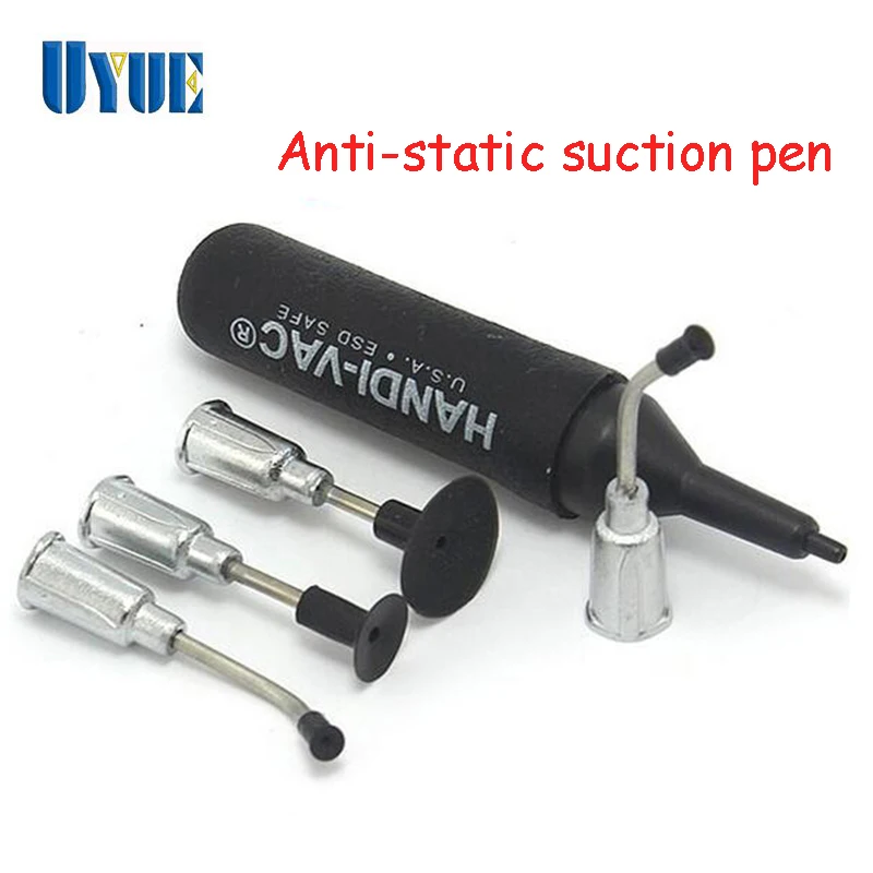 

UYUE Vacuum Picker Handi-VAC Anti-static Mini SMT/ SMD IC Chip BGA Vacuum Pump Suction Pen + 4 Different Nozzles