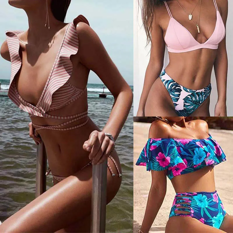 TCBSG Bikinis 2019 traje de baño Sexy para mujer traje de baño Push Up Bikini brasileño conjunto Bandeau verano playa trajes de baño femenino Biquini TCBSG Bikinis 2019 traje de baño Sexy para mujer traje de baño Push Up Bikini brasileño conjunto Bandeau verano playa trajes de baño femenino Biquini