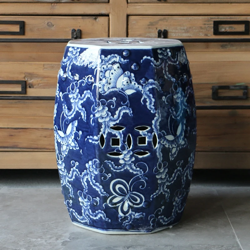 Цзиндэчжэнь фарфор Сад Табурет керамические стула для туалетного столика барабан китайский синий и белый табуреты для сада