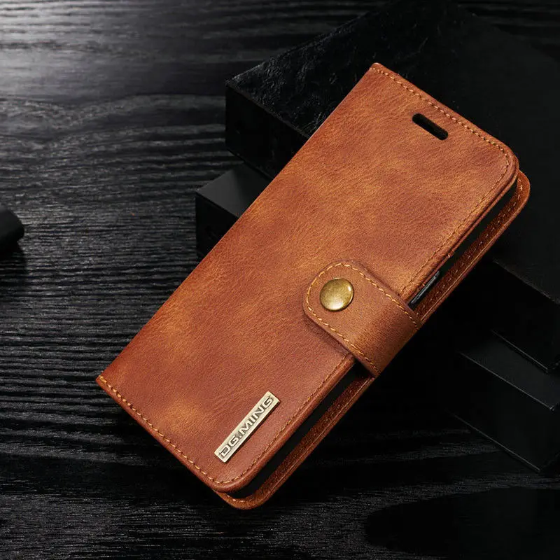 Роскошный кошелек из натуральной кожи, флип-чехол для телефона samsung S7 Edge S8 Plus Note 8 A3 A5 A7 J3 J5 J7 Pro, чехол-подставка - Цвет: Brown