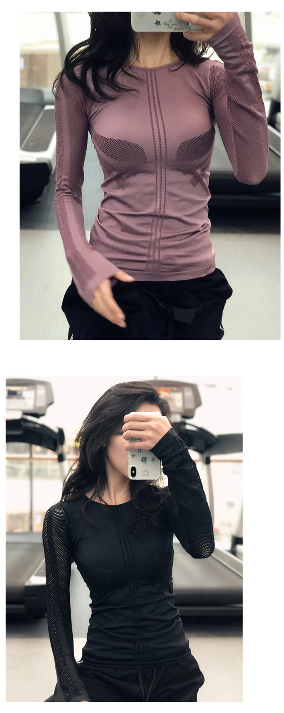 Йога Топы Женская Спортивная одежда s m l Air Mesh с длинным рукавом рубашка для йоги и бега спортивные топы Для Бега Фитнес тренировки Спортивная одежда для женщин