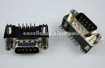 

Each of 20 Pcs D-SUB 9 Pin Male And Female Right Angle PCB Connector Type 5.08