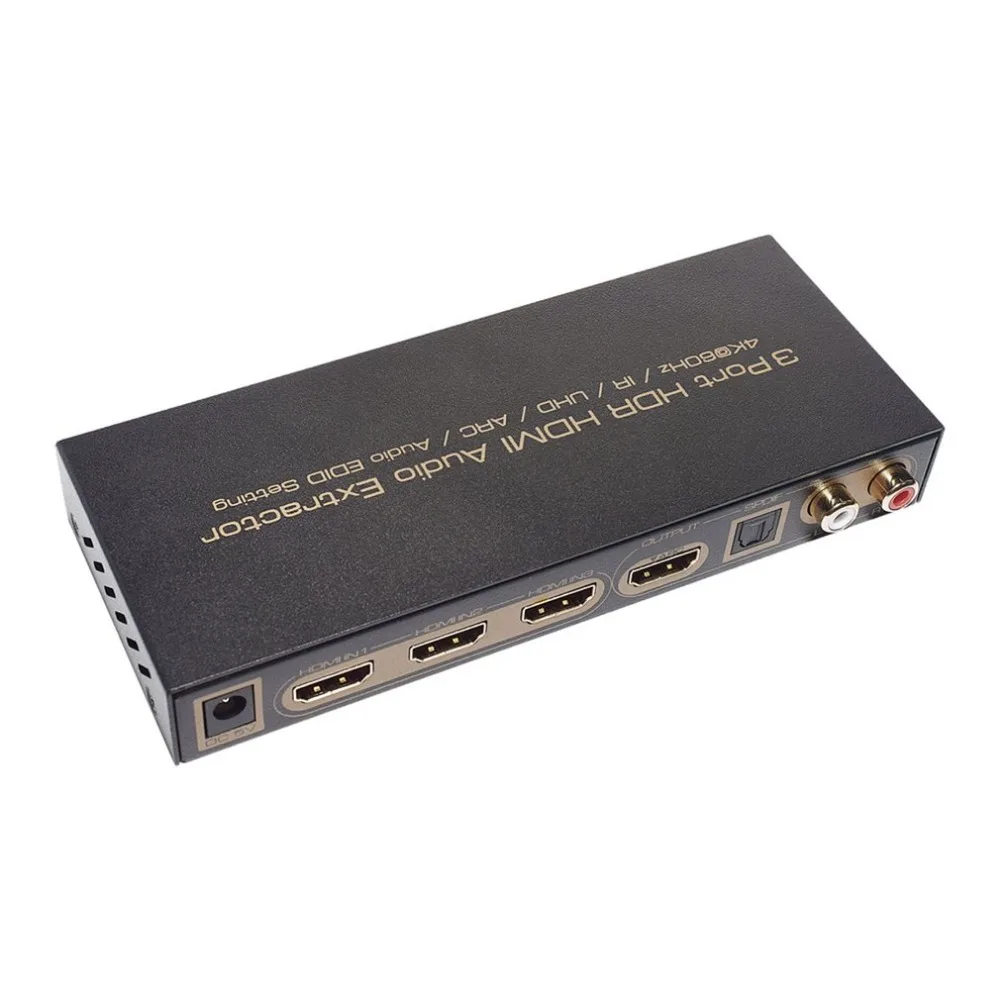 

3x1 Switch to RCA TOSLINK Optical SPDIF L/R 5.1 Audio Converter Support 4k 3D ARC 3 Ports HDMI Splitter Audio Extractor