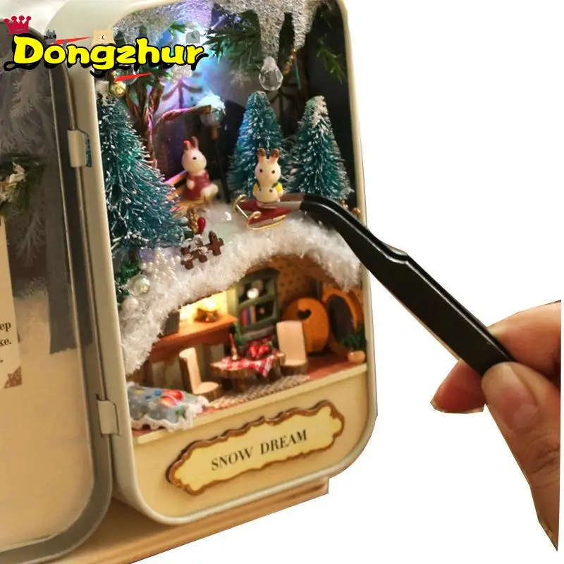 

Dongzhur High Quality DIY Cottage Box Theater Handmade Building Toy House Assembly Handcraft Villa Model Rabbit 5 Styles