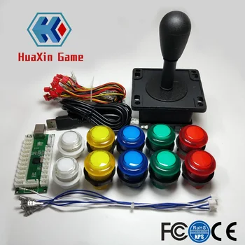 

Arcade DIY Kit Parts USB Controller To PC 8 Ways Stick Control+LED Light Push Buttons For Video Game Consoles Mame Raspberry Pi