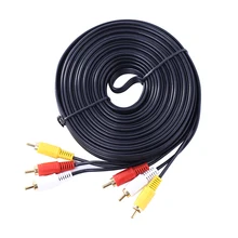 10m 3 RCA to Composite Male Audio Video AV Cable Gold-Plated Cord for DVD TV