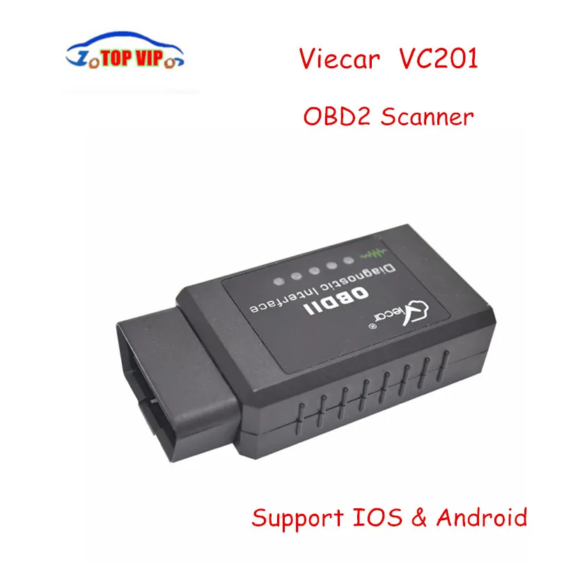 Новые Бесплатная доставка показателя Viecar VC201 WI-FI OBD OBD2 диагностический инструмент авто код читателя хорошее качество OBDII сканер для Android/IOS