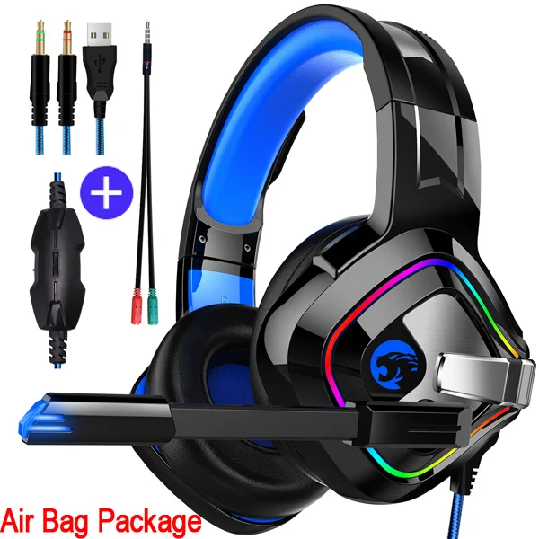A66 Blue RGB 2 in 1 Геймерская Гарнитура PS4 Проводная игровая гарнитура 4D RGB Marquee стерео наушники с гарнитурой с микрофоном для нового Xbox One/ноутбука планшета - Цвет: A66 Blue RGB 2 in 1
