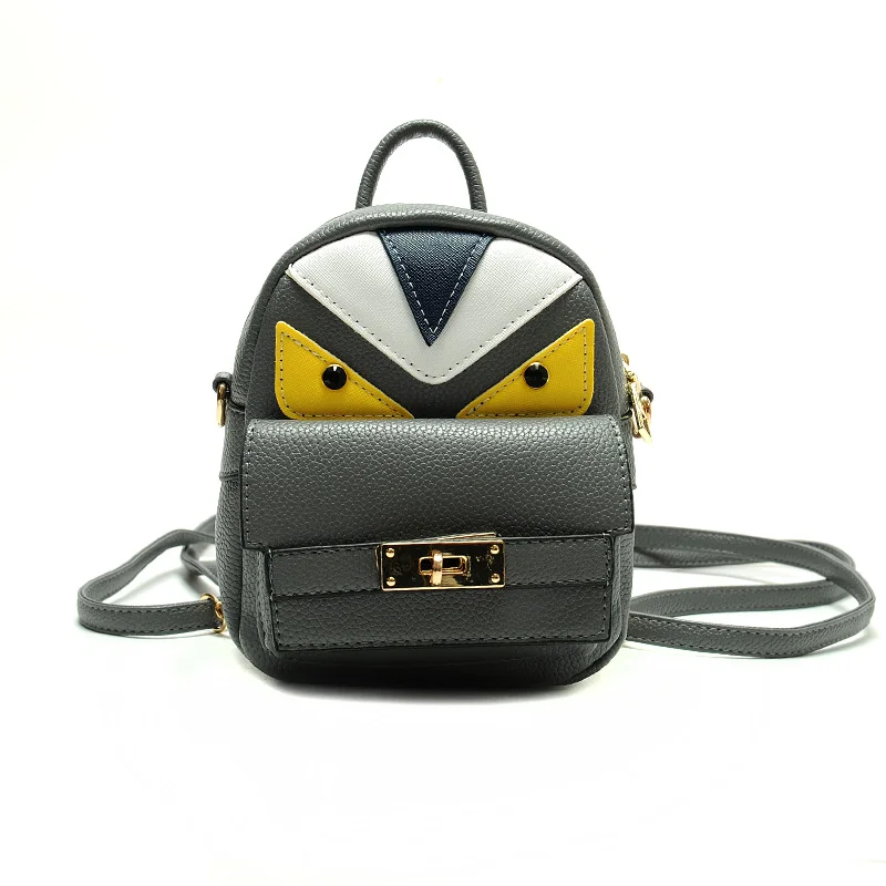 Mini Summer Small Monster Backpacks Fashion Personality Panelled Shoulder Bags Cute Cover Lock Wild Travel Backpacks