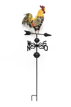 

49 in. Metal Weather Vane with Rooster Ornament Painted rooster vane is a classic country style garden decoration