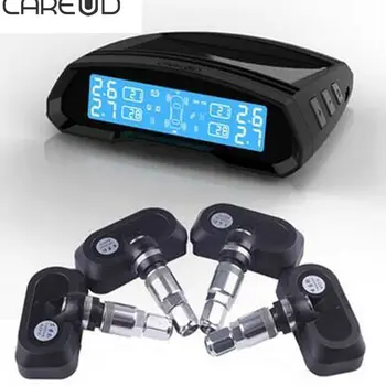 

CAREUD TPMS U802 Solar Energy Tire Pressure Monitoring 4 Internal Sensors Alarm Screen Brightness Adjustable Car Security System