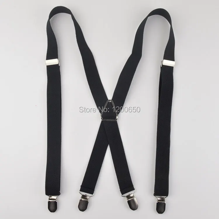Tirantes negros para y mujer, pantalones con Tirantes ajustables, 2,5x120cm, 4 clips|suspenders for men|mens suspenderssuspenders men - AliExpress