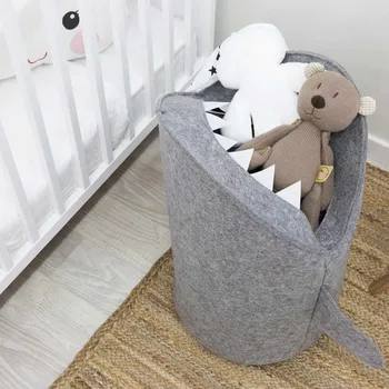 

1PC Cute Felt Cloth Kids Children's Toys Organizer Shark Shaped Storage Bucket S/M/L Household Storage