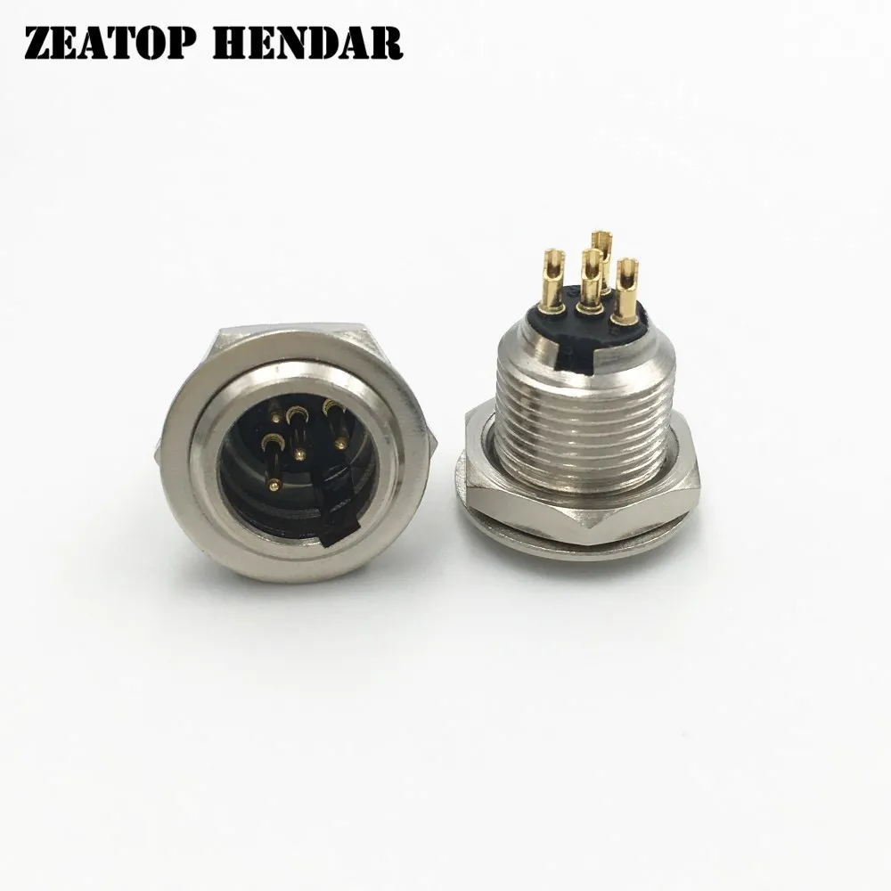 

5Pcs Mini XLR 3 4 5 6 Pin Male Socket Small XLR with Screw Jack Adapter for MIC Microphone Audio Cable Connector