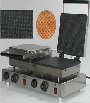 

Free Shipping Commercial Use Non-stick 110v 220v Electric Dual Square Ice Cone Waffle Maker Baker Machine Iron