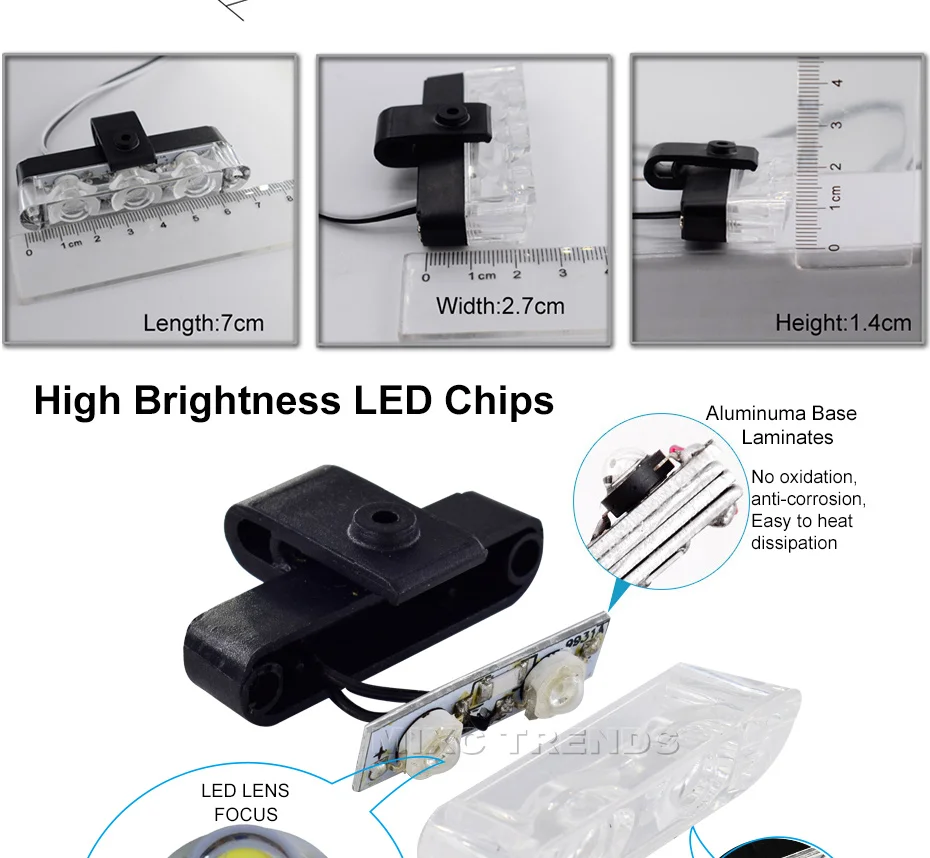 2 шт. 3 светодиодный стробоскоп светильник 12 в авто мотоцикл стробоскоп полицейский светильник контроллер мигающий режим Грузовик аварийный мигалка