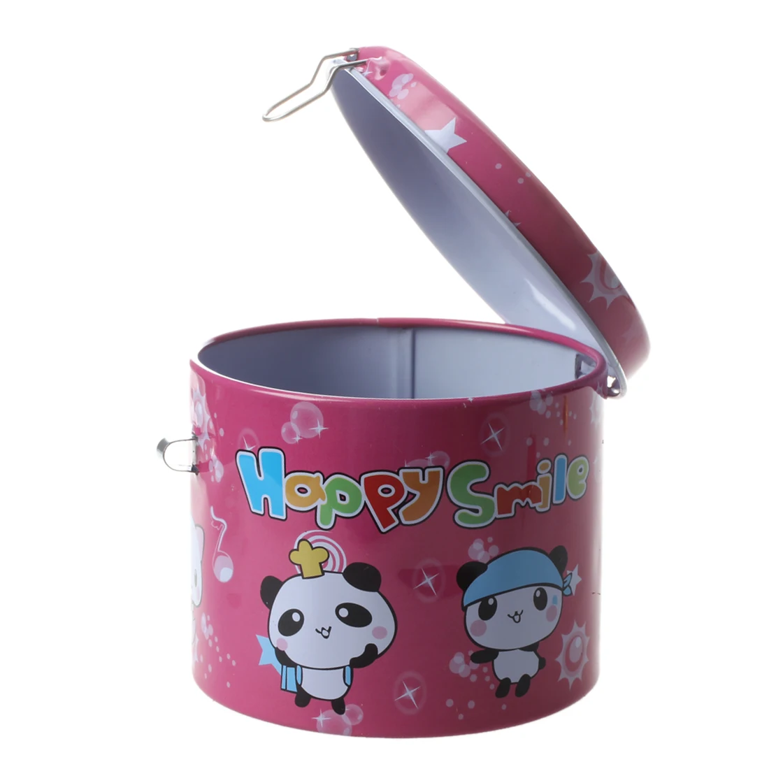 

HOT-Cylinder Design Cartoon Print Piggy Bank Coin Money Saving Box w Padlock