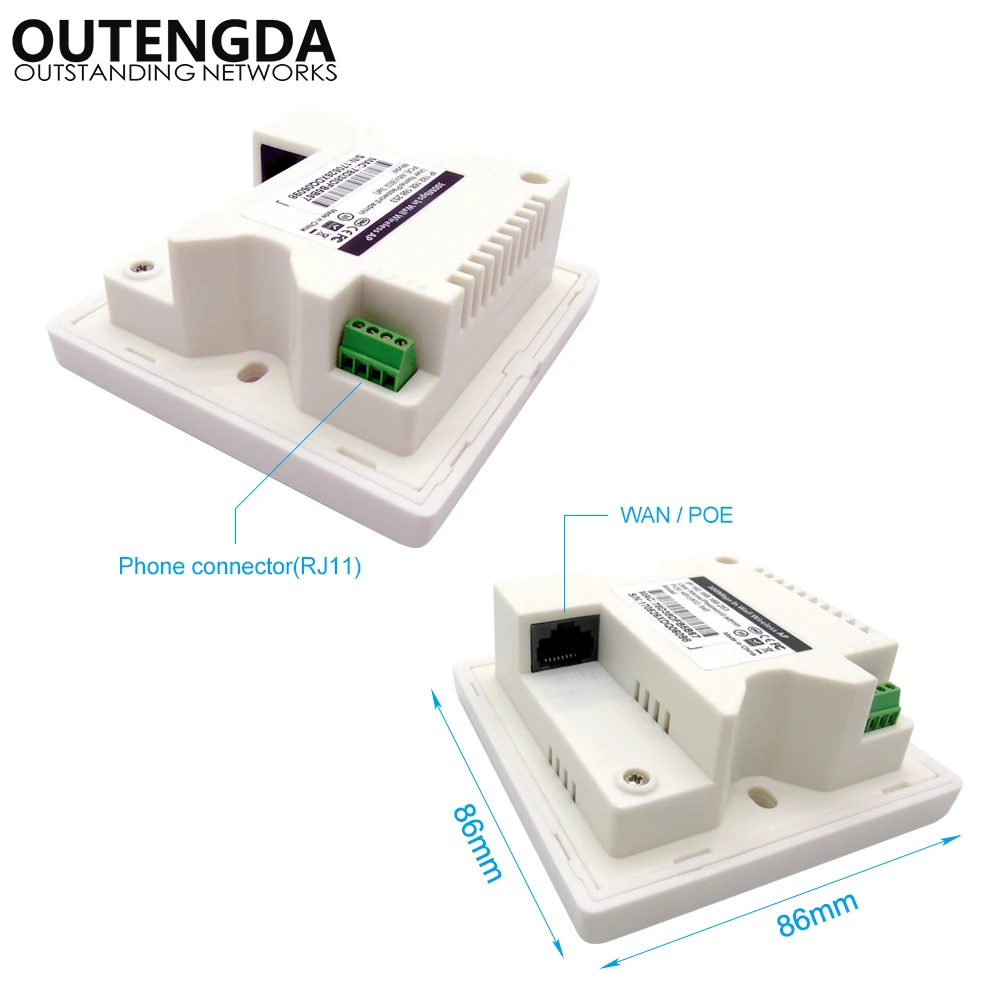 В розетке Беспроводной Wi-Fi AP маршрутизатор 802.11n 2 порта Ethernet 1 порт RJ11 беспроводная точка доступа PoE 48 в питание