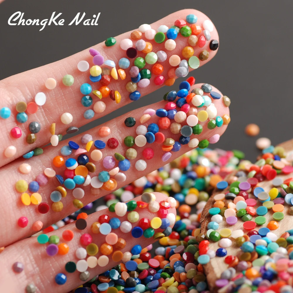 

Hisenlee Mix Colors Resin Nail Art Earth Facets Round Rhinestones Nail Studs Manicure Nail Art Decorations 2.5mm 5000pcs